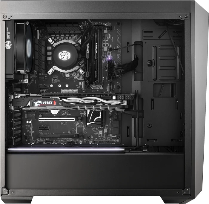 Cooler Master MasterBox Lite 5 ARGB, schwarz, Glasfenster