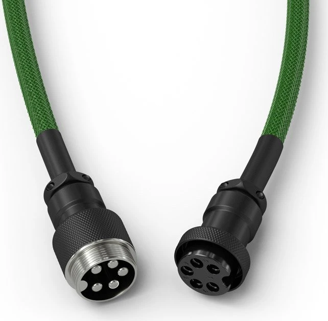 Glorious Coiled Cable USB-C auf USB-A, Tastaturkabel (Spiral-Textilkabel), 1.37m, Forest Green