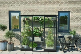 Halls Qube Lean-To 26 SG 3mm Gewächshaus schwarz