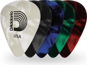 D'Addario Classic Pearl Celluloid Pick Assortment Pack, Medium Gauge (.70mm), 25-Pack