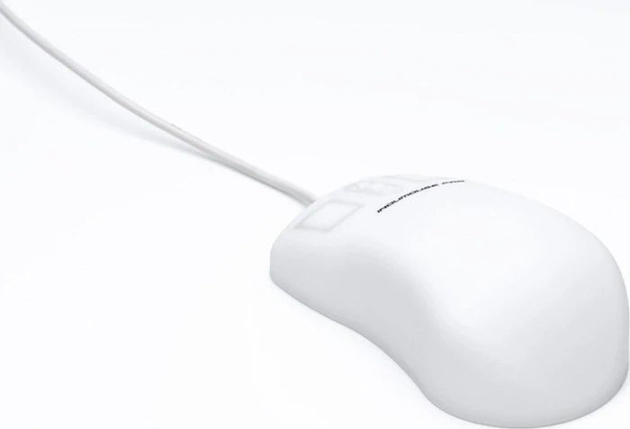 GETT KH25201 InduMouse Pro, auf Glas funktionierende Silikon-Hygiene-Maus, weiß, IP68, USB