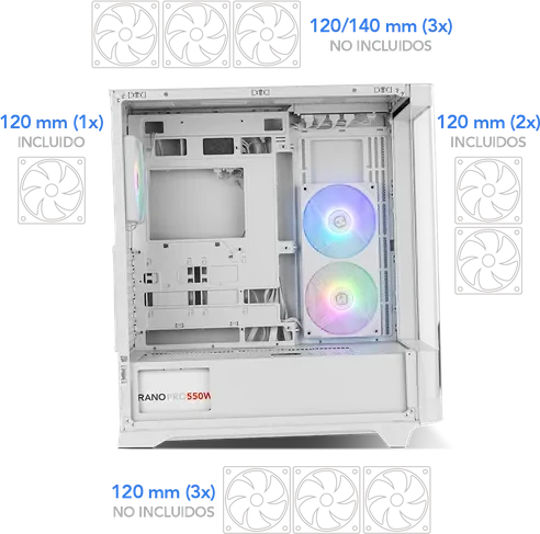 Nox Xtreme Hummer Ether White, Glasfenster