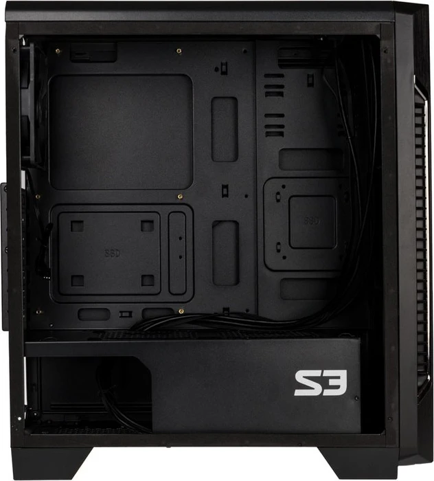 Zalman S3 TG, schwarz, Glasfenster