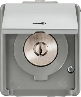Siemens DELTA fläche IP44 Jalousie-Schlüsselschalter, dunkelgrau/hellgrau