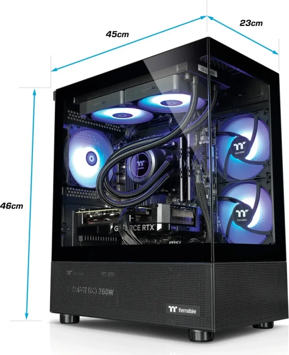 Thermaltake FTW Elite, Black, Ryzen 7 5700X3D, 32GB RAM, 1TB SSD, GeForce RTX 4070 SUPER