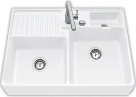 Villeroy & Boch Spülstein Becken rechts mit Ablauffernbedienung stone white