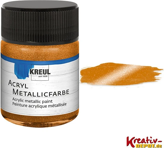 Kreul Acryl Metallicfarbe, goldbronze, 50ml (77583)