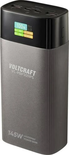 Voltcraft VC-PBP3011PS Powerbank USB PD 3.0 40000mAh grau/schwarz