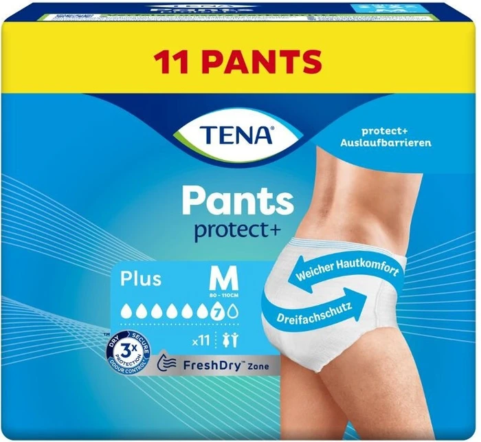 Tena Pants protect+ Plus Schutzhose Größe M, 44 Stück (4x 11 Stück)