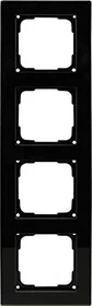 Opus Fusion Glas Abdeckrahmen 4-fach, schwarz/schwarz