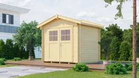 Weka Premium 28 250x250cm Gerätehaus natur