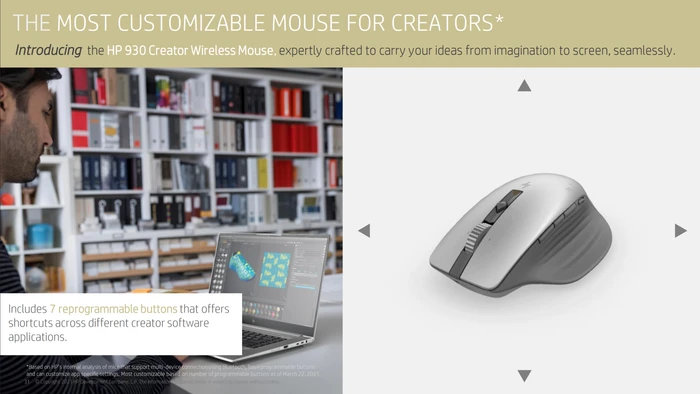 HP 930M Wireless Creator Mouse silber, USB/Bluetooth