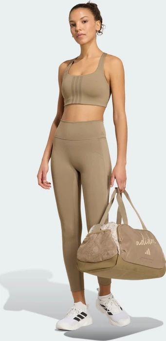 adidas Optime Workout 3-Streifen Tights Hose 7/8 khaki six (Damen)