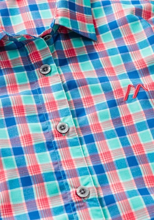 Maier Sports Philina Hemd kurzarm blue red check (Damen)