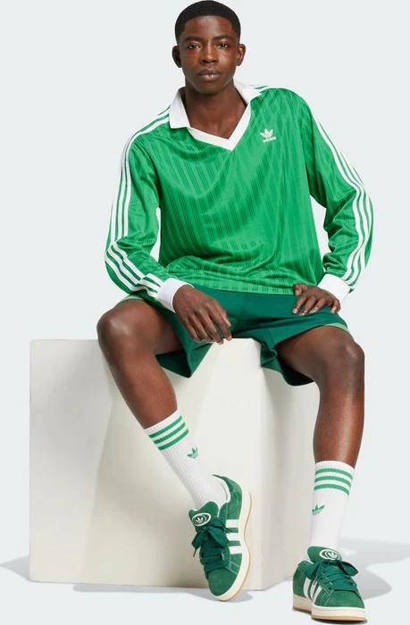 adidas Adicolor Piqué Football Shirt langarm grün (Herren)