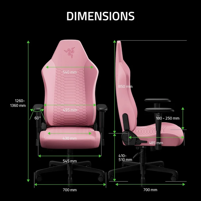 Razer Iskur V2 X NewGen Gamingstuhl, Quartz rosa