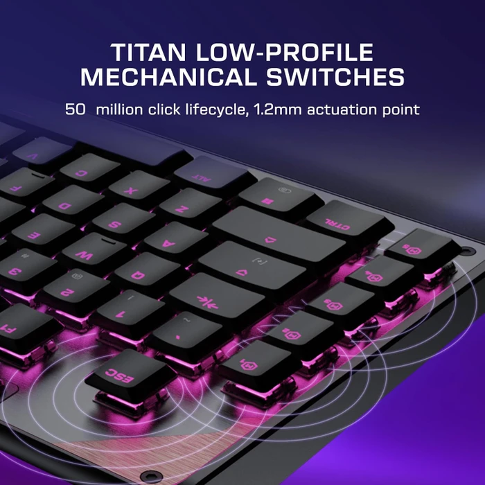 Turtle Beach Command Series KB5, schwarz, LEDs RGB, Low-Profile TITAN Linear, USB, US