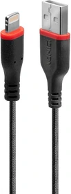 Lindy 1m robustes USB Typ A an Lightning Kabel schwarz