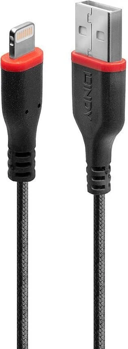 Lindy 1m robustes USB Typ A an Lightning Kabel schwarz