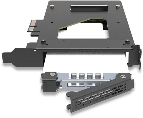 Icy Dock ToughArmor MB111VP-B Wechselrahmen PCI Express Karte für 1x M.2 U.2/U.3 NMVe SSD