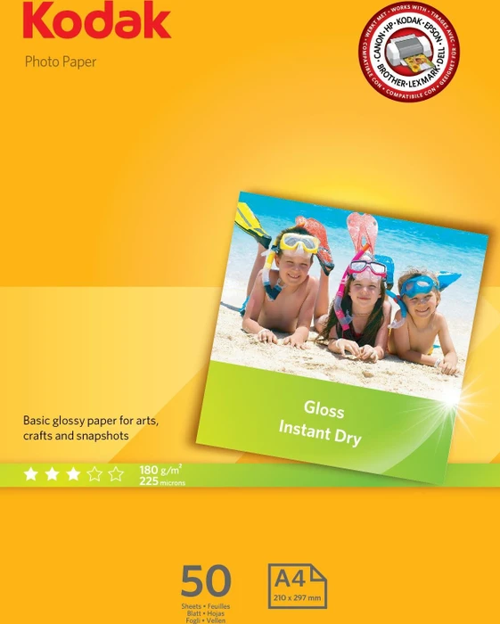 Kodak Inkjet Fotopapier weiß, A4, 180g/m², 50 Blatt