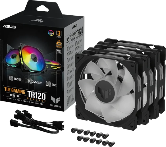 ASUS TUF Gaming TR120 Reverse ARGB schwarz, 120mm, 3er-Pack