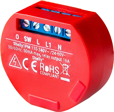 Shelly 1PM, 1-Kanal, Unterputz, Schaltaktor