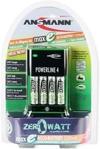 Ansmann Powerline 4 maxE Plus inkl. 4x Mignon AA NiMH Akkus 2500mAh