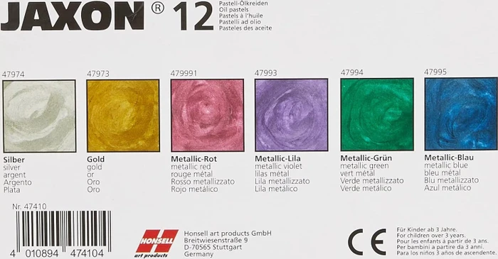 Jaxon Metallic Ölpastellkreide, 6 Farben, 12er-Set