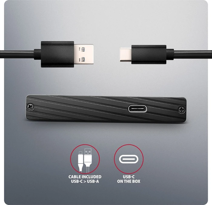 Axagon Festplattengehäuse, schwarz, 2.5", Aline Box, USB-C 3.0