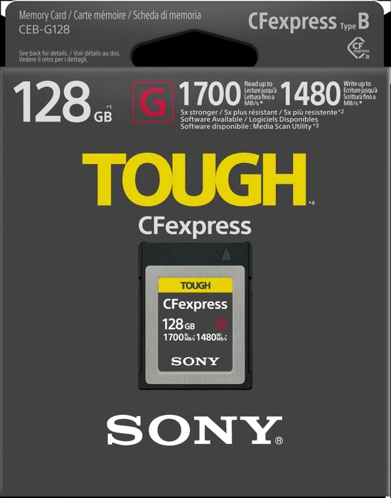 Sony TOUGH CEB-G Series R1700/W1480 CFexpress 2.0 Type B 128GB