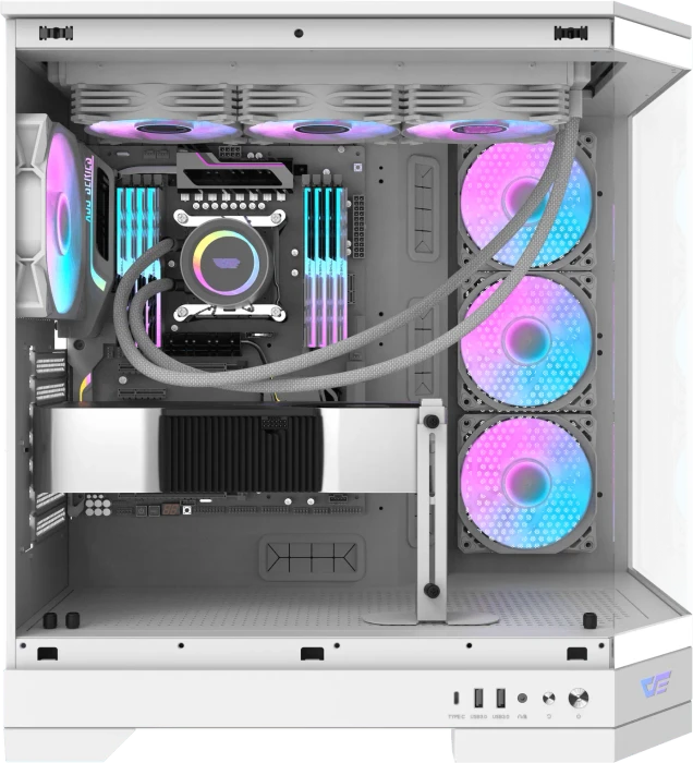 DarkFlash DQX90 White, Glasfenster