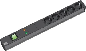 Bachmann 19" IT PDU Basic, 1HE, 5-fach, 230V, schwarz, 2m