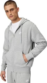 Nike Club Fleece FZ Hoodie dark grey heather/light smoke grey/white (Herren)