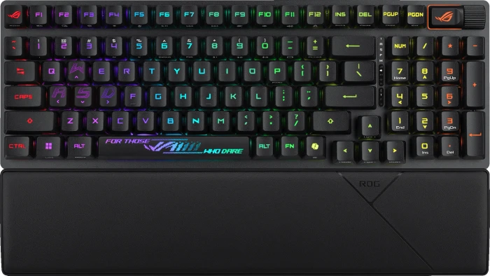 ASUS ROG Strix Scope II 96 RX Wireless, PBT, schwarz, ROG RX RED, USB/Bluetooth, FR