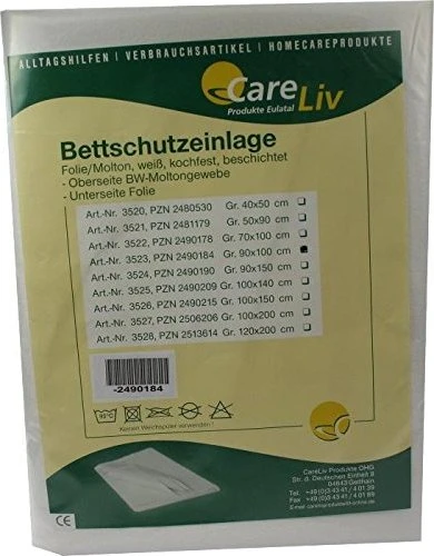 CareLiv Folie/Molton Bettschutzeinlage, 50x90cm, 1 Stück