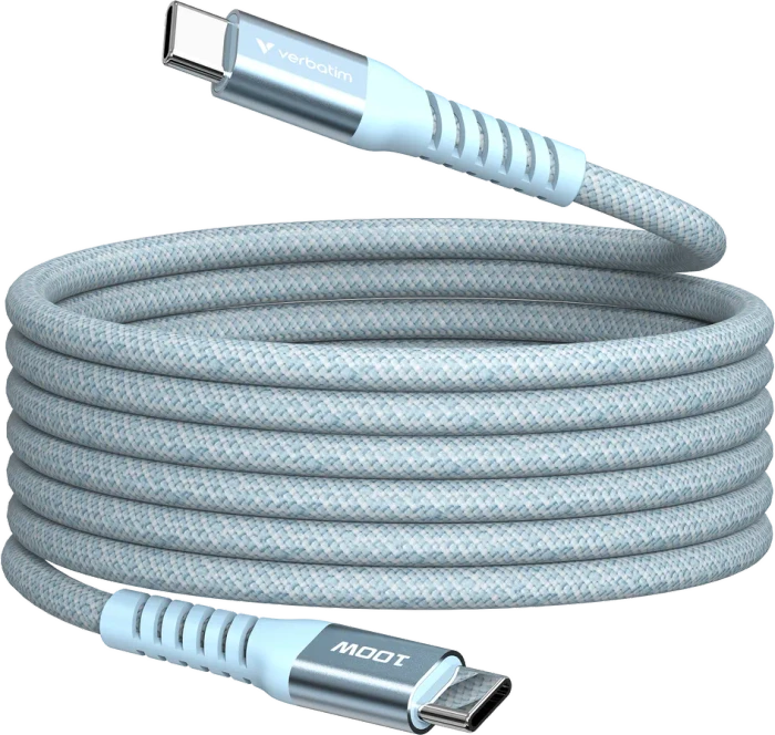 Verbatim Sync & Charge Magnetkabel 100W, USB-C 2.0/USB-C 2.0, 1.2m, blau
