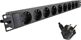 Dinic 19" Rackmount Aluminium Steckdosenleiste, 1HE, 9-fach, 1.8m