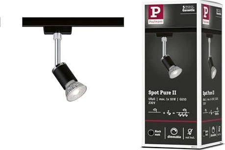 Paulmann URail Pure II Schienensystem Spot GU10 schwarz matt, 1 Stück
