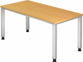 Hammerbacher Ergonomic Plus Q-Serie VQS16/6 Schreibtisch 160x80cm Buche/silber