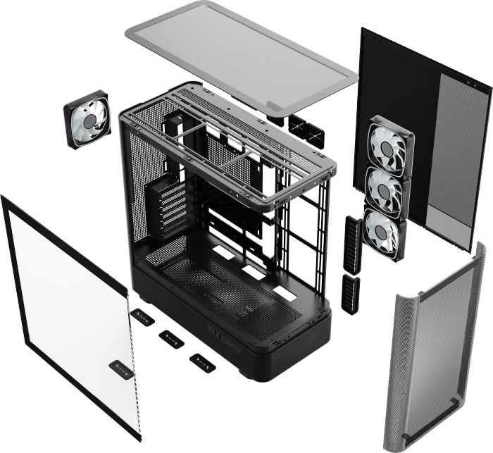 Modecom Volcano AQ300 ARGB Black, Glasfenster