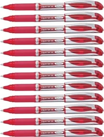 Pentel EnerGel BL57 Gelroller rot/silber, 12er-Pack