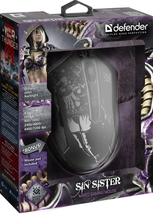 Defender Sin'Sister GM-933 RGB Gaming Mouse schwarz, USB