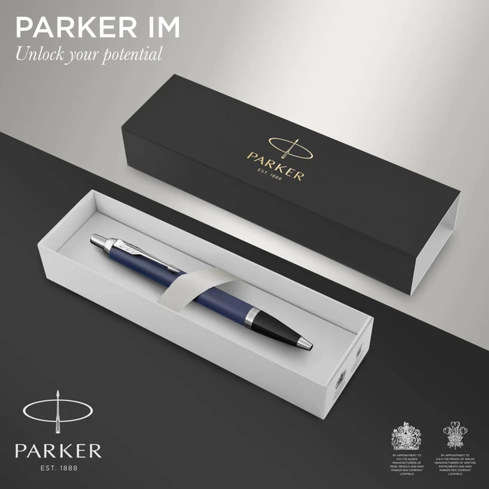 Parker IM Kugelschreiber matte blue/chrome trim, Geschenkbox