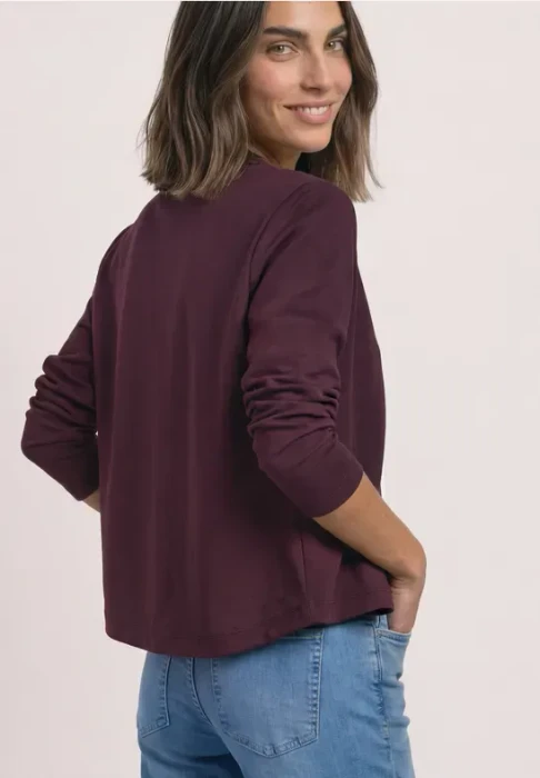 Street One Strick-Look Jacke mit dekorativen Knöpfen Strickjacke rustic rouge (Damen)