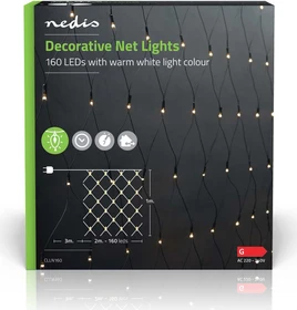 Nedis CLLN160 Dekorative Netzlichter Lichtervorhang LED 160x warmweiß