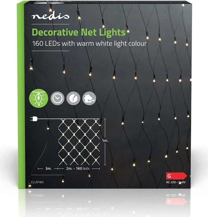 Nedis CLLN Dekorative Netzlichter LED Lichtervorhang
