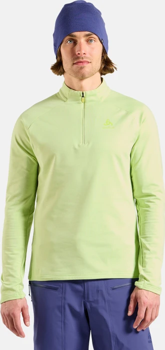 Odlo Essentials Light Mid Layer Half-Zip Funktionsshirt langarm shadow lime (Herren)
