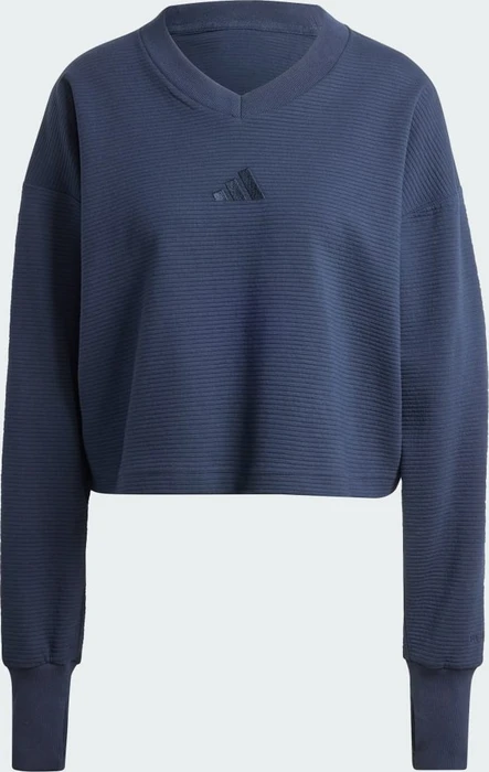 adidas ALL SZN Ribbed V-Neck Sweatshirt legend ink (Damen)