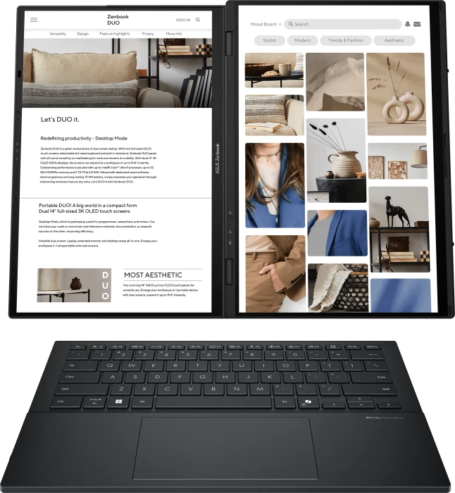 ASUS Zenbook Duo OLED UX8406CA-QL055W, Core Ultra 9 285H, 16GB RAM, 1TB SSD, DE